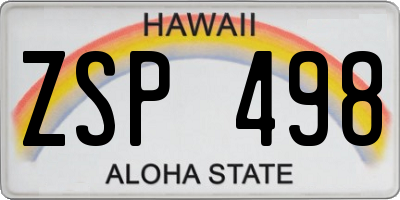 HI license plate ZSP498