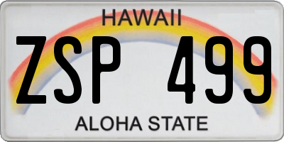 HI license plate ZSP499