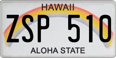HI license plate ZSP510
