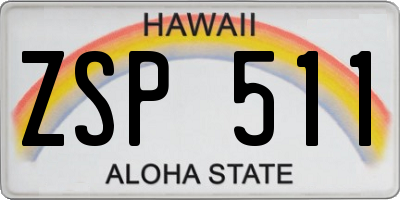 HI license plate ZSP511