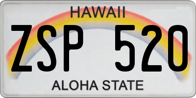 HI license plate ZSP520