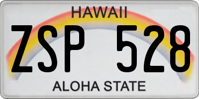 HI license plate ZSP528