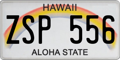 HI license plate ZSP556