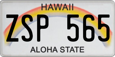 HI license plate ZSP565