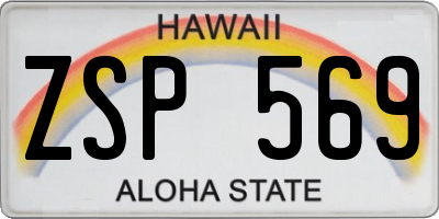 HI license plate ZSP569