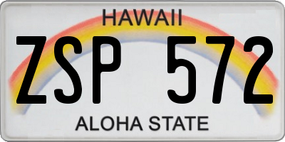 HI license plate ZSP572