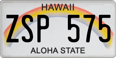 HI license plate ZSP575