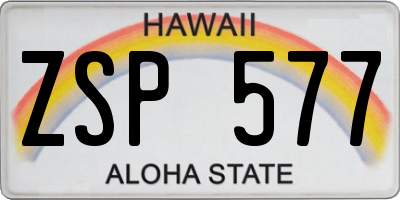 HI license plate ZSP577