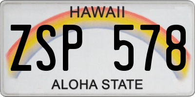 HI license plate ZSP578