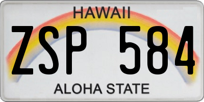 HI license plate ZSP584