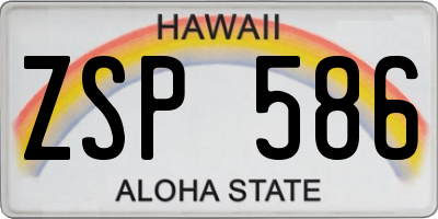 HI license plate ZSP586