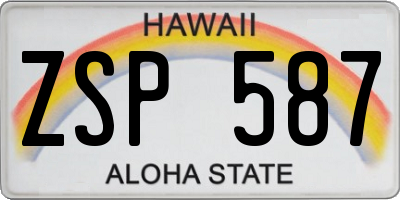 HI license plate ZSP587