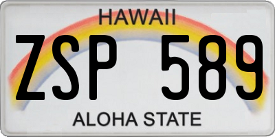 HI license plate ZSP589