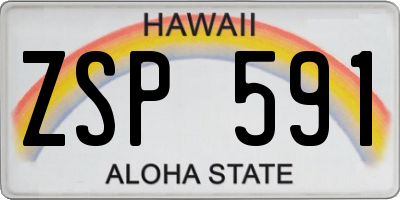 HI license plate ZSP591