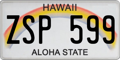 HI license plate ZSP599