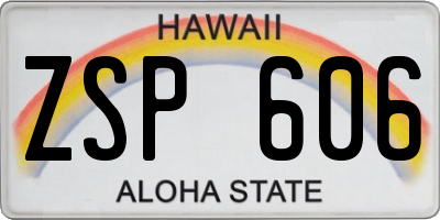 HI license plate ZSP606