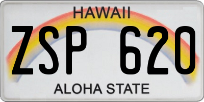 HI license plate ZSP620