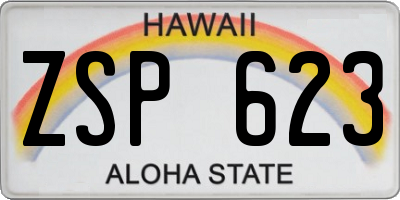HI license plate ZSP623