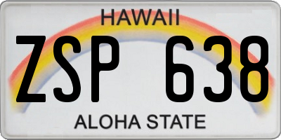 HI license plate ZSP638