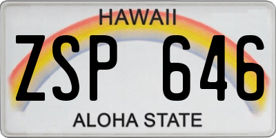 HI license plate ZSP646
