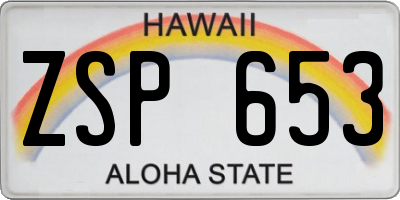 HI license plate ZSP653