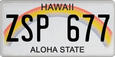 HI license plate ZSP677