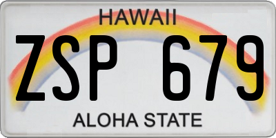HI license plate ZSP679