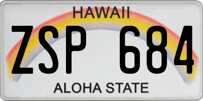 HI license plate ZSP684