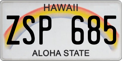 HI license plate ZSP685