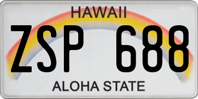 HI license plate ZSP688