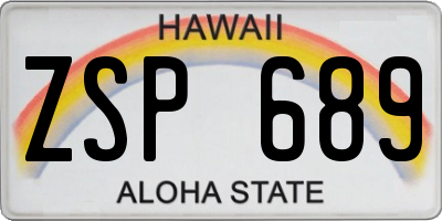 HI license plate ZSP689