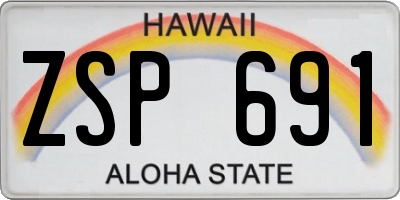 HI license plate ZSP691