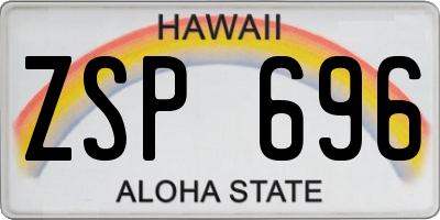 HI license plate ZSP696
