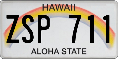 HI license plate ZSP711
