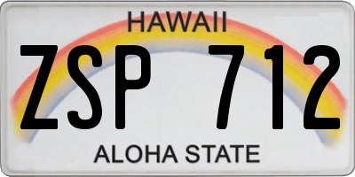 HI license plate ZSP712