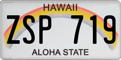 HI license plate ZSP719