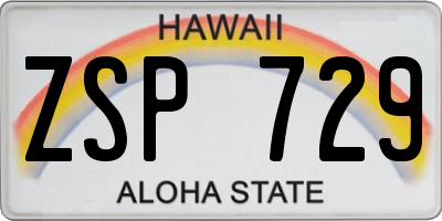 HI license plate ZSP729