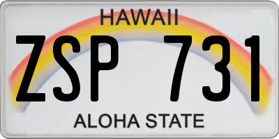 HI license plate ZSP731