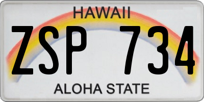 HI license plate ZSP734