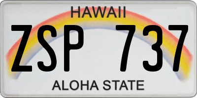 HI license plate ZSP737