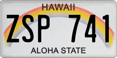 HI license plate ZSP741