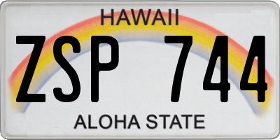 HI license plate ZSP744
