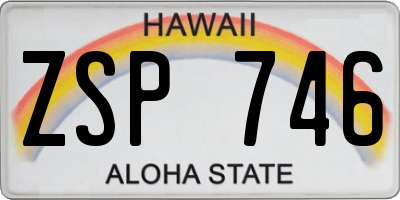 HI license plate ZSP746