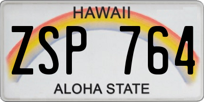 HI license plate ZSP764