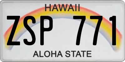 HI license plate ZSP771
