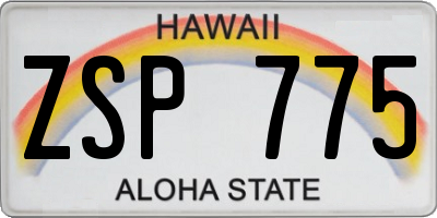 HI license plate ZSP775