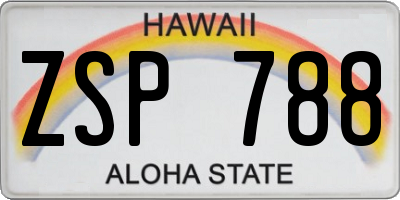 HI license plate ZSP788