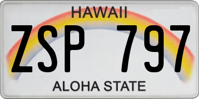 HI license plate ZSP797