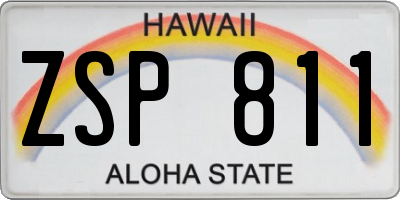HI license plate ZSP811