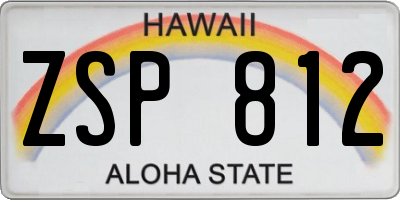 HI license plate ZSP812